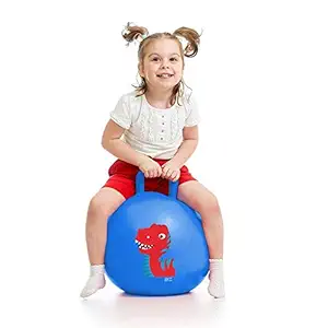 Storio Sit and Bounce Rubber Hop Ball for Boys Girls Toys, 17 Inches Ball for Kids (Multi Colour)