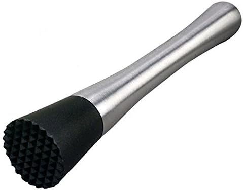 TENDUAGEN Cocktail Muddler Stainless Steel Lemon Masher,Ice Cubes Ramming Popsicle Masher,Mixing Spoon,Bar Pestle for Kitchen Tools Bar Tools