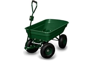 TERRE JARDIN Carrito de jardín de 4 Ruedas, 52 litros, Capacidad 120 kg