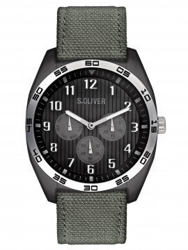s.Oliver Herren-Armbanduhr Analog Textil SO-2372-LM