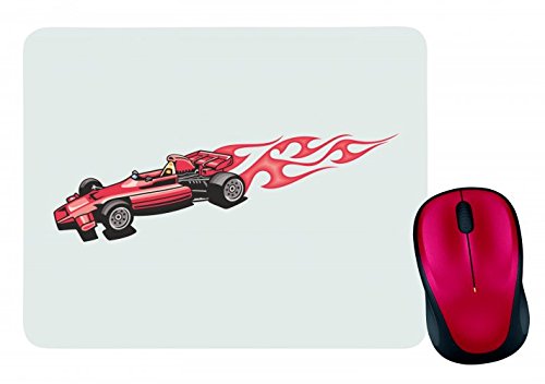 'Mouse Pad "Amy Red Flame Car Racing Car America USA Formula V8 Sport Car Luxury V8 V12 engine wide wheel Tuning Mustang Cobra Black/White/Blue/Pink/Yellow/Red/Green | Mousepad Mousemat Computer Pad Mouse Mat with Weiß Weiß
