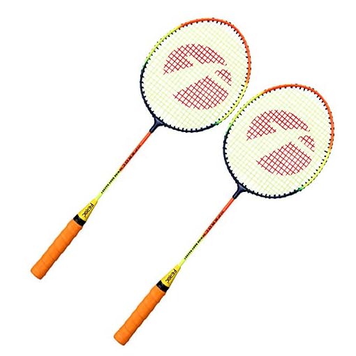 FEROC Aluminium Badminton Racket Set of 2 With 3 Pieces Feather Shuttles With Full Cover Fulfilled By Amazon. (Multicolor) - Image 3