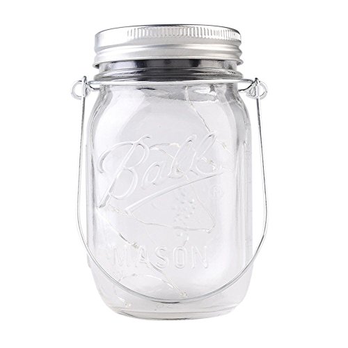 Solar Mason Glas Licht, Sonnen Mason Glas Deckel einlegen und helle Schnur, Mason Jar Glas LED Solar Licht sieben verschiedene Farben, Es kann ganzjährig im Freien benutzt werden (1 Packung,Warmweiß) - 6