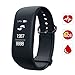 Produktbild HR Fitness Tracker, CAMTOA Sport Fitness Armbänder Herzfrequenz Pulsuhr, IPX7 Wasserdichte 0.96''OLED Aktivitätstracker Armband - Schrittzähler/ Pulsmesser/ GPS Bewegung Trail/ SOS Anrufe/ Kalorienzähler/ Musiksteuerung/ Podometer/ Wecker für iPhone IOS Android wie iPhone 7/7 Plus/6S/6, Huawei, Samsung, HTC, Sony