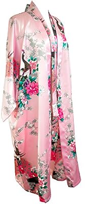 CCCollections Kimono peacock 16 couleurs vinaigrette lingerie robe de robe vêtements de nuit robe de demoiselle d'honneur nuit de poule (Rose Clair (Light Pink))