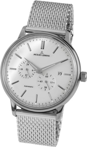 Jacques Lemans Unisex-Armbanduhr Nostalgie Analog Automatik Edelstahl N-210C Jacques Lemans Unisex-Armbanduhr Nostalgie Analog Automatik Edelstahl N-210C