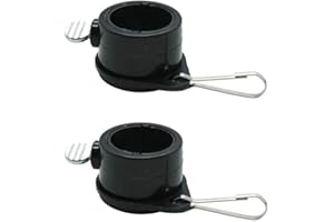 Hayodo Tangle Free Flag Pole Mounting Ring Clip - Rotating Flapole Mounting Rings with Metal Clips 360 Degree Free Rotating Adjustable Fasteners (Black 1"-1Pair)