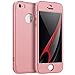Produktbild AILZH kompatibel für HandyHülle iPhone 5/5S/5SE Hülle 360 Grad Schutzhülle PC Schale Anti-Schock Anti-Kratz Stoßfänger 360 Grad Full-Cover Case Matte Schutzkasten 3 in 1(Rose)