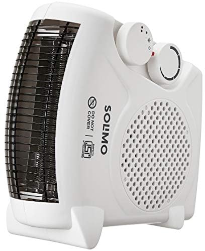 Amazon Brand - Solimo 2000/1000 Watts Room Heater with Adjustable Thermostat (ISI certified, White colour, Ideal for small to