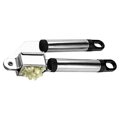 Smacho Knoblauchpresse Edelstahl Garlic Press Perfekt für ungeschälte Knoblauchzehen mit Knoblauchschäler kostenlos (Modell 12783) - 5