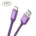 Produktbild Typ C Ladegerät Kabel, Galaxy Note 8 Schnelles Laden, acocobuy 2 m USB KABEL TYP C Lang Quick Charge Kabel USB 3.0 auf USB C Nylon Geflochtene Schnur für Honor 9 Galaxy S8 + Huawei P10 Mate 10 pro violett