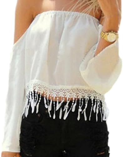 confit you Women's Strapless Long Sleeve Maternity Blouse white Weiß -  white - Small
