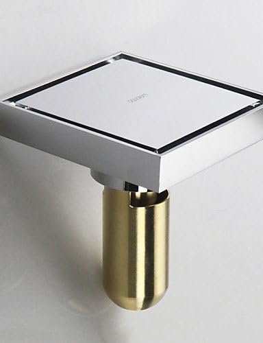 GXS Square Shower Floor Drain with Tile Insert Grate Deep Style Chrome Finish
