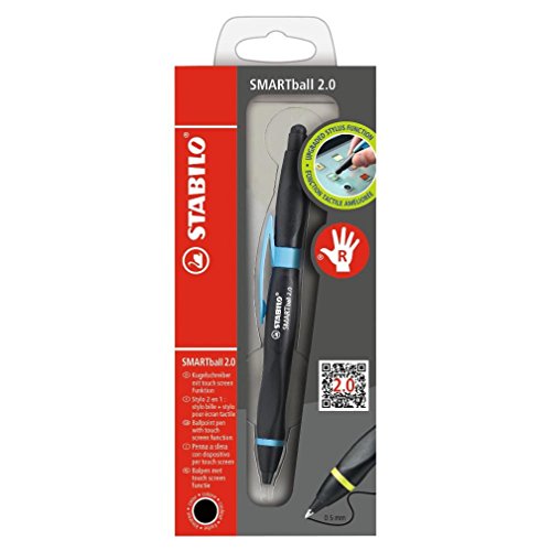 Stabilo Smartball 2.0 in schwarz/cyan Kugelschreiber und Stylus (für Tablets, Smartphones und Rechtshänder) Schreibfarbe schwarz - 3