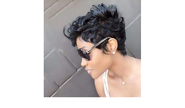 Gzhuang Black Finger Waves Hair Kappenlosem Human Hair Wigs For Black Women Amazon De Drogerie Korperpflege