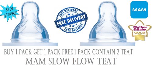 MAM SLOW FLOW TEAT (BUY 1 PACK GET 1 PACK FREE) [Baby Product]