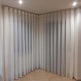 Tenda In Bouclè Di Lino Beige Con Balza Orizzontale | Venduta A Metraggio (Altezza 300 Cm) | Tessuto Lavabile