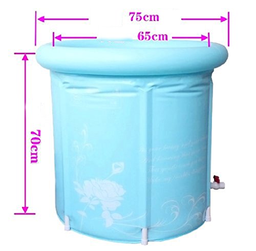 Tinksky Erwachsener faltbare Badewanne aufblasbare Portable Kunststoff Badewanne Super Dick - 3