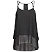 Produktbild Damen Sommer Strand Spaghettiträger Chiffon Oberteile Tank Weste Vest Camisole DOLDOA T-Shirt Tops Geburtstags Geschenk für Frauen Mädchen Freundin (EU:42, Schwarz - 6)