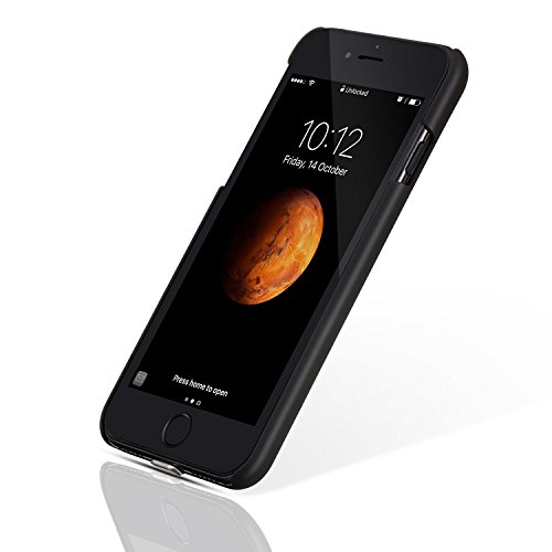 Antye Qi Wireless Charger Kit for Apple iPhone 7 (2016) - 4.7 Version, Including Flexible Matte Finish Wireless Charging Receiver Case and Sleep-Friendly Wireless Charger Pad (Black-Black)
