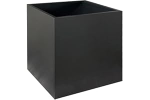 ‎GZLVSOW GZLVSOW Garten Pflanzkübel Schwarz Matt Pflanzkübel aus verzinktem Metall schwarz pulverbeschichtet Pflanzkübel für Innen und Außen, Gewerbe und Wohn (L40.6*W40.6*D40.6)