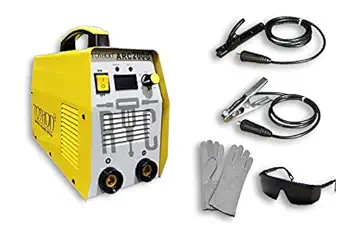RTC Toshon ARC-200 IGBT Welding Machine 230V 200A (Yellow) Now With Black Gogals And Leather Gloves