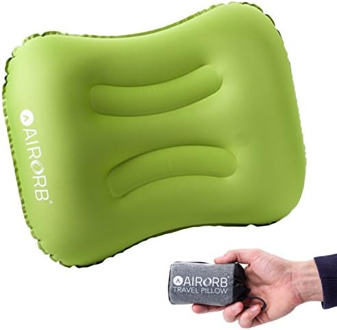HOLIDAY DEAL - Camping Pillow - Sleep Like a Baby at The Campsite - Inflatable Camp Pillows &amp; Carry Case - Smart Valve Means Air Will NOT Escape