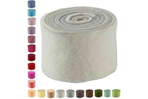 KLOCKE DEKORATIONSBEDARF Hochwertiger & Widerstandsfähiger Filz – Breite 15cm / Länge 5m - Topfband/Bastelfilz/Wollfilz – Große Farbauswahl – Dehnbar & Druckelastisch – Tischdekoration Ostern/Weihnachten (Wollweiß)