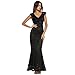 Produktbild 2018 Kleid Damen, Sunday Frauen Sleeveless Blumenspitze Formales Langes Abend Partei Ball Abschlussball Kleid Langekleid Frühling Sommer Herbst Winter Spitze Kleid (Schwarz, S)