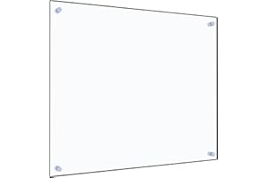 HOMGODAY Backsplash cucina vetro temperato trasparente 70x60 cm