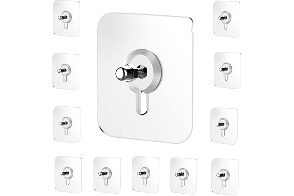 JIALTO 10 Pcs Stainless Steel, PVC, ABS Nail Free Seamless Adhesive Non-Trace No Drilling Installation Hanging, Waterproof Sc