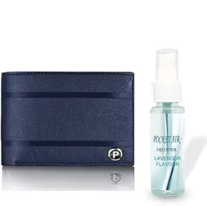 PIRASO Classy Blue Artificial Leather Wallet for Men & Boys