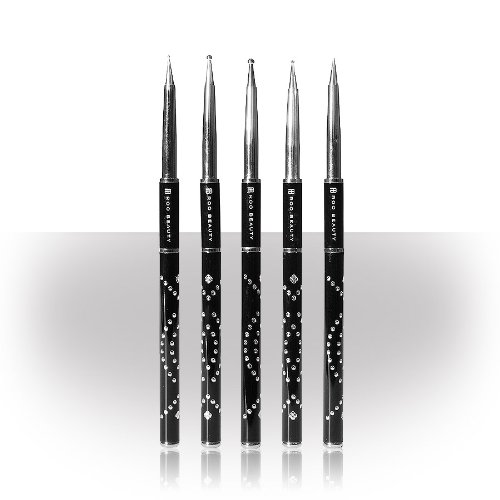 Nail Dotting Tool Set Black Diamante Nail Art Pen Pack Professional Manicure Dotting Tools