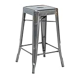 Puede requerir montaje. SKLUM Taburete Medio LIX Cepillado Acero Cocina Comedor Bar Acabado Cepillado