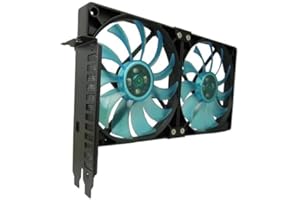 Gelid Solutions PCI Slot Fan Holder - 2 x Slim 120mm UV Blue Fan - High Airflow with Quiet Operation - Sizes 254 x 43.7 152 (mm)