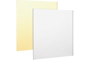 BENECREAT 2 pz 30x30 cm Fogli di Specchio Acrilico Fogli Acrilici Oro e Argento Specchio Opaco Lucido con Pellicola Attaccata per Il Taglio Laser, Incisione, Decorazioni Murali e Artigianato