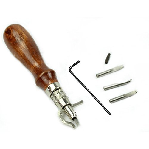 Hrph 1 Satz 5 in 1 Pro Leder Einstellbare Stitching und Groover Crease Leder-Werkzeug