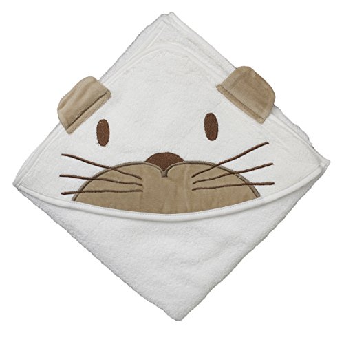 Pippi Unisex Baby Hooded Towel W.Catface Scarf, White, One Size (Manufacturer Size:83*83 cm)