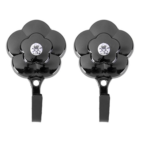 2 X Vintage Pflaumenblüte Raffbügel Vorhang Tieback Quaste Haken Tür Wandaufhängung Halter – Schwarz - 9