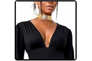 Dishowme Pailletten Choker Halskette breite Metall Pailletten Halsband Hip-Hop Punk Halskette Schmuck für Frauen Mädchen