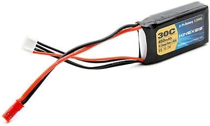 11.1V 450mAh 3S 30C LiPo, 18AWG, JST by Kinexsis