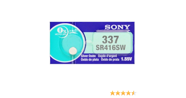 Sony 337 SR416SW Silver Oxide 1.55 V Batteries 20 Batteries : Amazon.de:  Watches