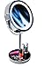 Produktbild BonuMart Kosmetik-/Schminkspiegel mit 10X Vergrößerung und Schmucktablett - Verchromt, Metall/Glas - Dimmbare LED-Beleuchtung