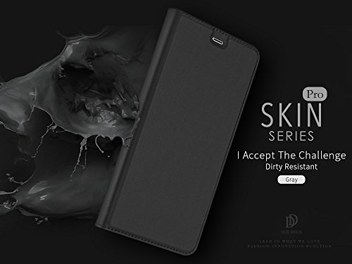 Xiaomi RedMi Note 4X Funda  SMTR Ultra Silm de PU Cuero Flip  Leather Wallet Case Cover Carcasa Funda con Ranura de Tarjeta Cierre Magn  tico y funci  n de soporte para Xiaomi RedMi Note 4X  Gris oscuro