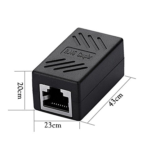 SIENOC Cat5 /Cat6 RJ45 Kupplung 8P8C Netzwerkkabel Verbinder geschirmt Buchse auf RJ45 Buchse Schwarz (5 Stücks) - 4