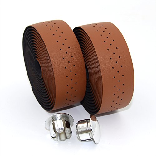 KINGOU Carbon Faser PU Leder Road Bike Lenkerband Bar Tapes – 2 pro Set - 2