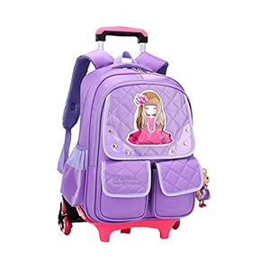 TAAMBAB Trolley Mochila Bolsa de Hombro con Ruedas – Bolsa de Escuela Bolsa de Viaje Equipaje Maleta Vacaciones al aire libre para Niños Estudiante