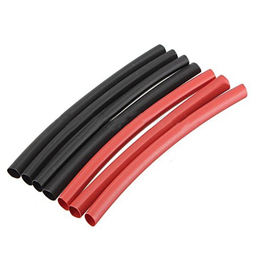 Hrph 42pcs 6 Größen Verhältnis 2: 1 Rot Schwarz Polyolefin H-Typ Wärmeschrumpfschläuche Rohrhülse Sleeving Cable Wrap Draht-Kit - 4