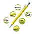 Produktbild Fuxus Stylus Touchpen Multi Tool, Eingabestift, Kugelschreiber, Schraubenzieher, für iPad, iPhone, iPod, Galaxy Tab, Galaxy S2 S3, Oneplus etc, farbe:gelb