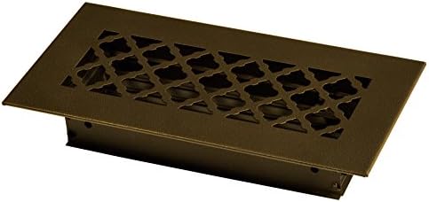 SteelCrest BTU10 X 4SORBN Bronze Series Designer Floor Vent Cover, with Air-Volume Damper, Oil Rubbed Bronze